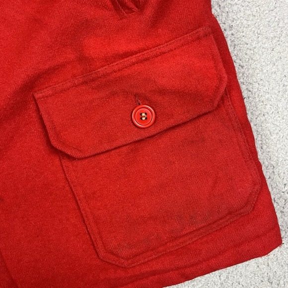 Vtg 60's Bemidji Woolen Mills MACKINAW Wool Cruiser Red HUNTING Jacket Coat 48 - Picture 8 of 16